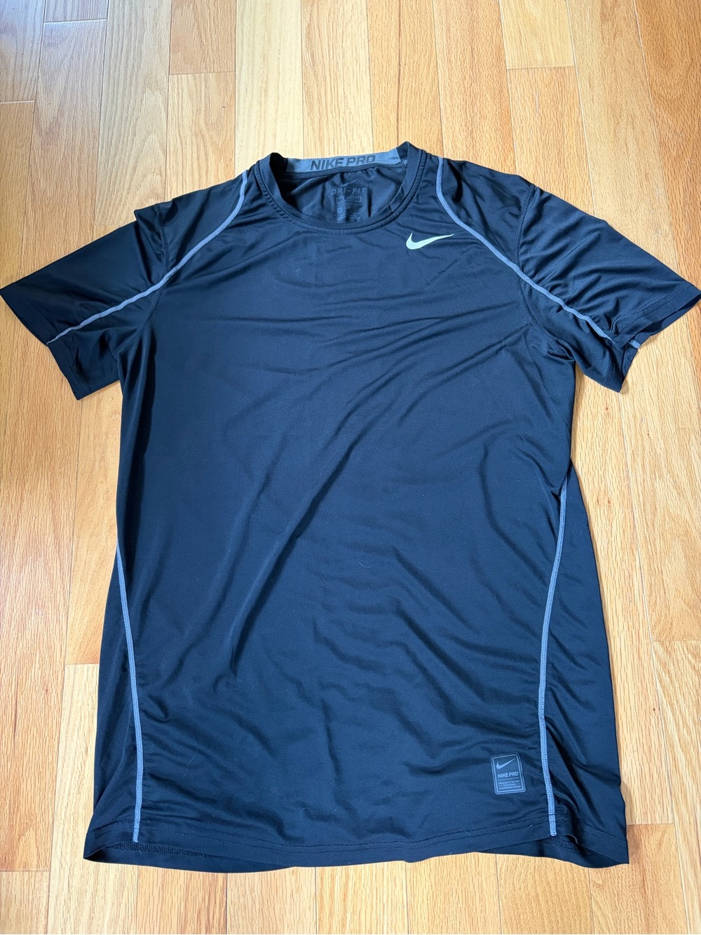 Nike Black Athletic Short Sleeve Tee with Gray Accents